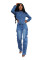 New women's casual washed denim suit