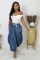 The rope can be pulled, the elastic waistband is pulled, the tie is tied, the bow is tied, and the loose and slimming jeans are women's casual pants