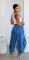 The rope can be pulled, the elastic waistband is pulled, the tie is tied, the bow is tied, and the loose and slimming jeans are women's casual pants