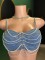 pearl diamond chain denim tank top shorts set sexy hot girl two-piece set for women