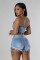 pearl diamond chain denim tank top shorts set sexy hot girl two-piece set for women
