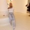 Hot silver jeans for women 2024 new style fashionable and personalized multi pocket design high waisted work pants long pants