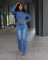 New women's casual washed denim suit