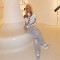 Hot silver jeans for women 2024 new style fashionable and personalized multi pocket design high waisted work pants long pants