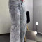 Explosive sequin fringe design straight leg jeans for women