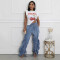 Elastic waistband, drawstring, tie, loose fit, slimming jeans, casual pants, women's pants