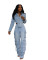 New women's casual washed denim suit