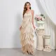 Sexy slim fit camisole dress with tassel dress