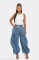 The rope can be pulled, the elastic waistband is pulled, the tie is tied, the bow is tied, and the loose and slimming jeans are women's casual pants