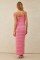 New French style waist cinching slimming solid color backless pearl suspender long dress for women
