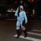 Autumn new product street fashion loose casual washed denim hooded women's hoodie jacket