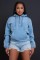 Autumn new product street fashion loose casual washed denim hooded women's hoodie jacket