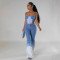 Autumn and winter new feather decorated high waisted elastic jeans for women