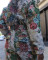 Foreign trade leisure street printed 2-piece jacquard sports hoodie set