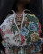 Foreign trade leisure street printed 2-piece jacquard sports hoodie set