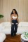 Explosive hollowed out diamond embellished work pants with multiple pockets and elastic jeans for women