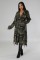Women's perforated personalized camouflage long windbreaker jacket with belt