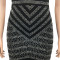 Deep V backless nightclub party dress with rhinestone hot stamping and see through long skirt