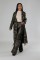 Women's perforated personalized camouflage long windbreaker jacket with belt