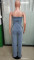 Women's fashion casual sexy suspender denim jumpsuit wide leg pants