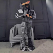 Explosive sequin fringe design micro flared jeans for women ONLY JEANS