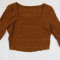 One collar long sleeved short top paired with fashionable slim fit pants two-piece set for women