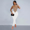Fashion women's solid color mesh diamond hot stamping pants jumpsuit new style