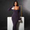 Autumn and winter long sleeved shawl suspender strapless slim and sexy dress