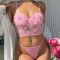 Sexy lingerie embroidered camisole bra thong two-piece set hot selling