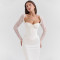 Elegant temperament women's dress long sleeved lace patchwork satin backless slim fit dress