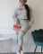 Shoulder sleeves hooded sweatshirt sports pants set, two-piece set, thick sweatshirt pull frame