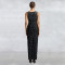 Fashionable women's rhinestone U-neck sleeveless hip hugging tight dress