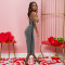Fashionable women's sexy suspender bag arm slim fit low cut dress