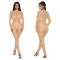 Fashionable women's sexy perspective mesh rhinestone hot stamping slim fit jumpsuit