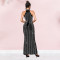 Fashionable women's neck hanging elegant long skirt, hot pressed diamond slim fit dress