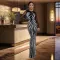 Fashionable women's rhinestone long sleeved sexy tight fitting hip hugging dress