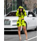 Long sleeved hooded shorts trendy printed fashion sports suit