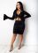 New autumn and winter women's lace up sexy spicy girl long sleeve trumpet sleeve dress