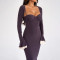 Autumn and winter long sleeved shawl suspender strapless slim and sexy dress