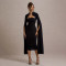 New Women's Elegant Dress with Sexy Long Sleeves, Split Bay Ribbon Evening Dress, Hollow out Medium length Skirt