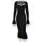 Autumn and winter long sleeved shawl suspender strapless slim and sexy dress