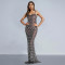 Fashionable women's sexy suspender, rhinestone hot stamping, slim fit, hip hugging dress