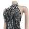 Fashion women's backless sleeveless slim fit rhinestone dress new style