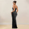 Fashionable women's sleeveless, hip hugging, hot diamond suspender, slim fit dress