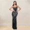 Fashionable women's sleeveless, hip hugging, hot diamond suspender, slim fit dress