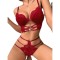 Sexy lingerie lace gathering bra thong two-piece set