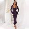 Autumn and winter long sleeved shawl suspender strapless slim and sexy dress