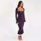 Autumn and winter long sleeved shawl suspender strapless slim and sexy dress