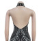 Fashion women's backless sleeveless slim fit rhinestone dress new style