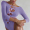 New sexy spicy girl high elasticity knitted see through butterfly bow hollow hot stamping jumpsuit